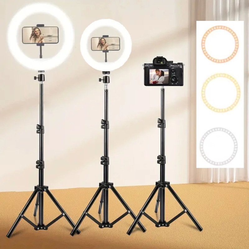 3e114e58-a365-4d43-9450-722f431a2efa LED RING LIGHT WITH TRIPOD AND PHONE STAND - Image 1