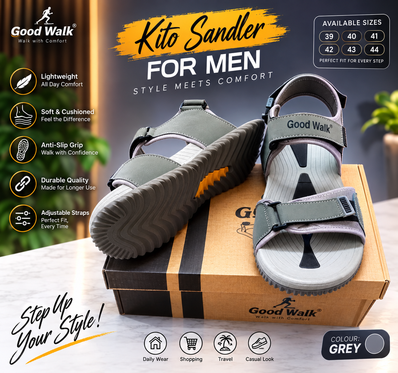 D0BEE85F-A3CA-4B35-B56D-CE5AA9DFB109 Kito Sandler for Men - Image 1
